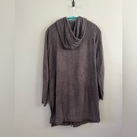 Barefoot Dreams CozyChic Lite Size. M Chocolate‎ Brown Cardigan Hooded - Picture 2 of 7